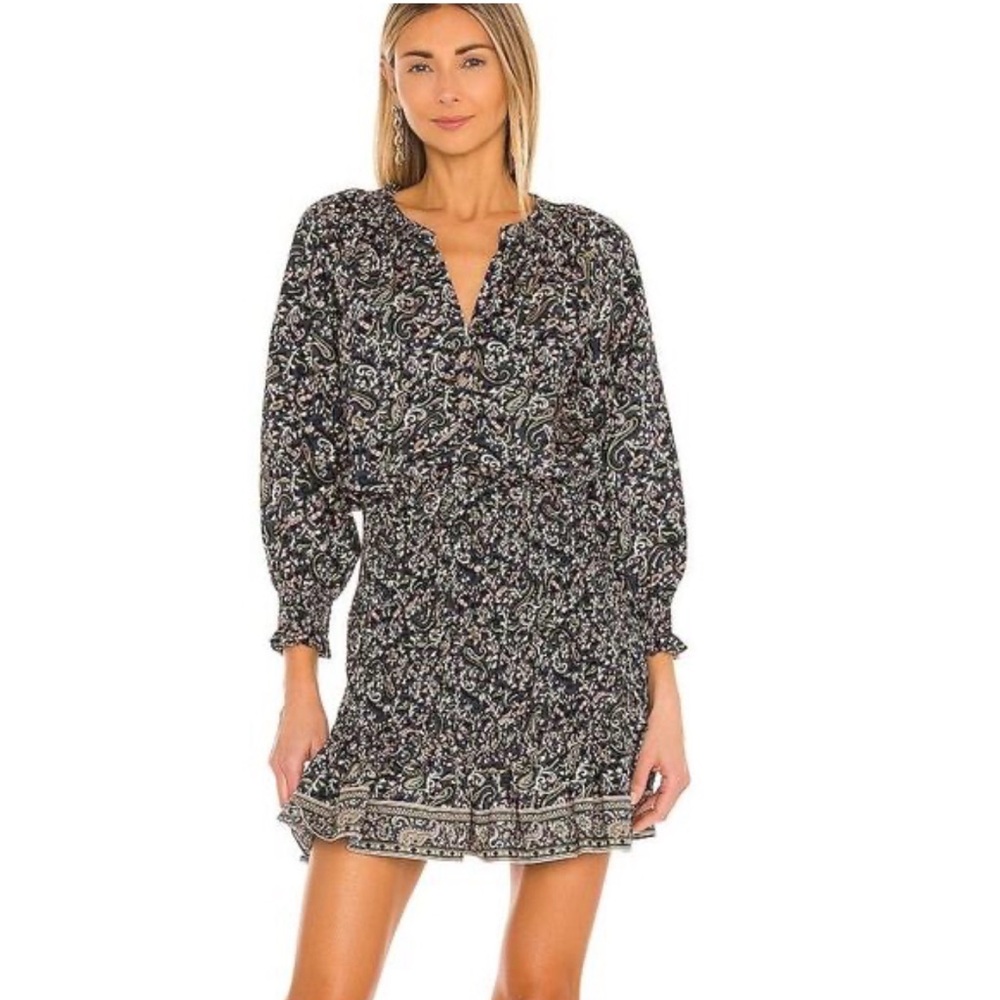 Veronica Beard Karlina Paisley Smocked Mini Dress, size 2